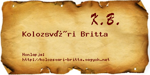 Kolozsvári Britta névjegykártya